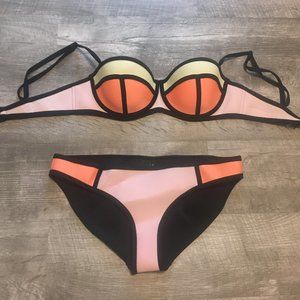 Triangl Brand Bikini Swimsuit, Pink, Orange, Yello